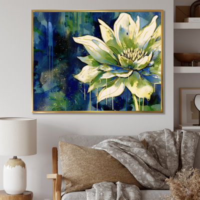 " Green Blue Lotus Reflections "