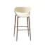 Tabouret de bar à dossier courbé Luna - Beige clair et noyer - ensemble de 2-1211678766