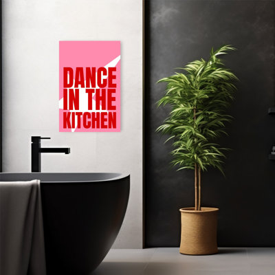 Danse dans la cuisine, impression d'art moderne géométrique audacieux