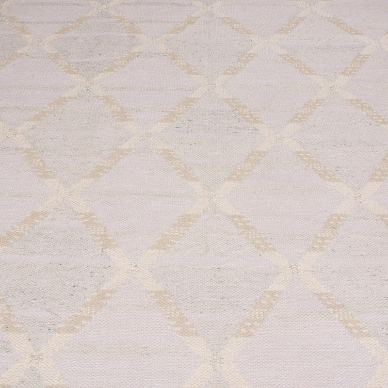 Rug & Kilim’S Scandinavian Beige Gray And Blue Natural Wool Rug, Rectangle 10' x 14'