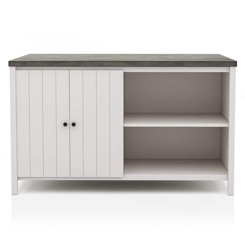 Ensemble de salle à manger 7 pièces à hauteur de comptoir blanc cassé et gris Transition
