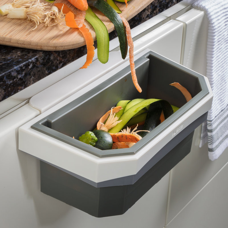 Plastic Open Waste Basket, Gray