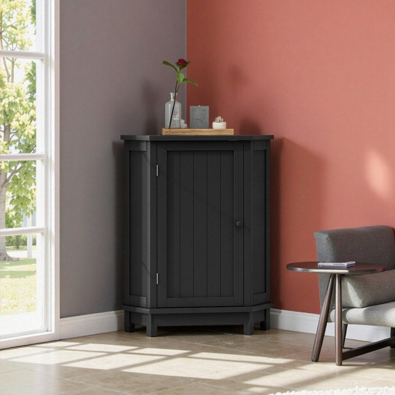 Armoire de rangement moderne triangulaire avec tablettes réglables - L 24,80 po x l 17,50 po x H 31,40