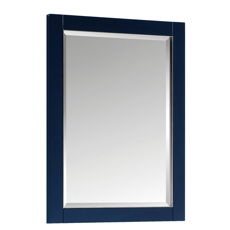 Miroir de salle de bain Donahue, Bleu marin / Argent, H 32 po x l 24 po