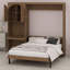 Lit escamotable avec armoire latérale réversible, éclairage DEL, tiroirs et tablettes de rangement multifonctionnelles Murphy-908055125