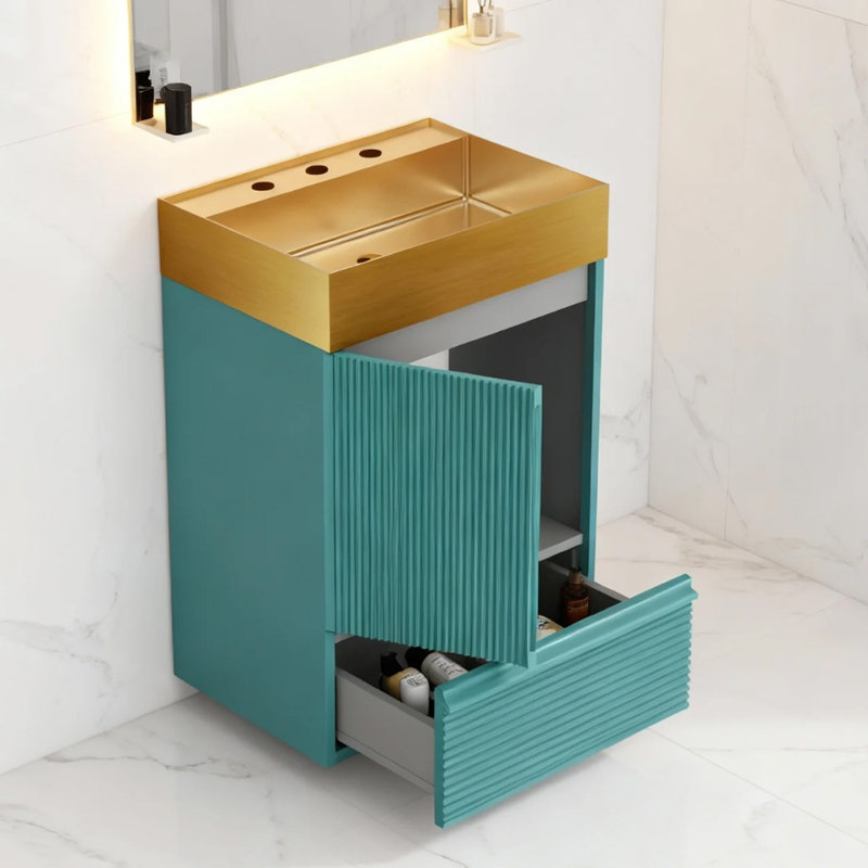 Ensemble de meuble-lavabo 20 "avec lavabo, Turquoise