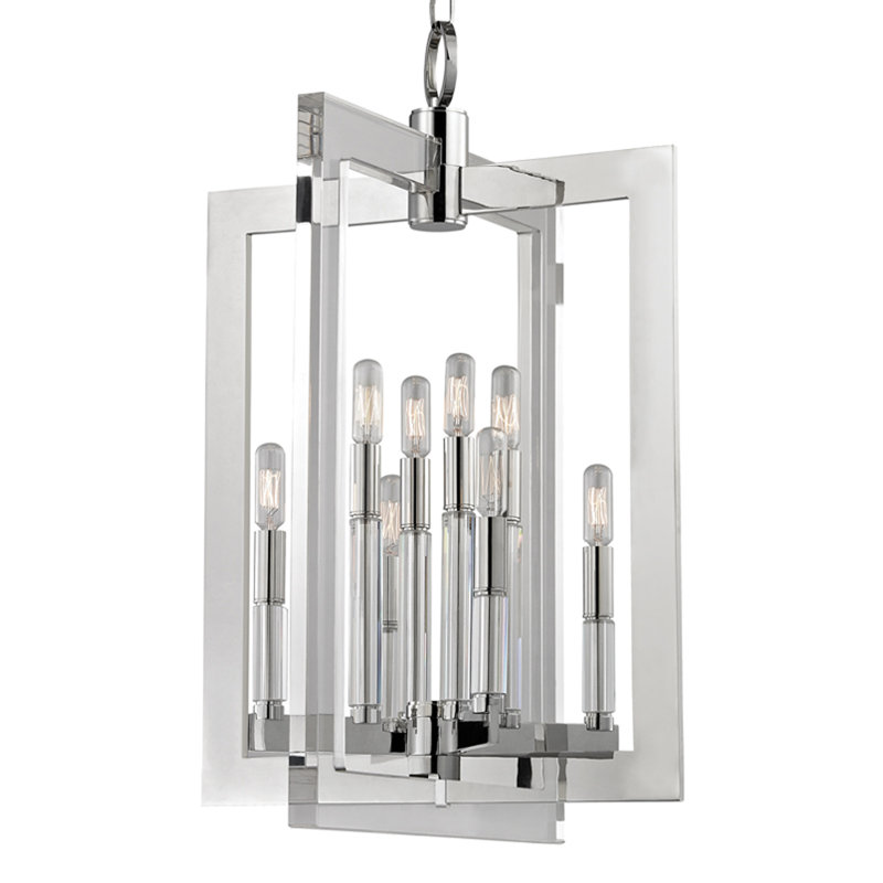 Wellington 8 - Light Chandelier, Polished Nickel, 26.5" H x 17.5" W x 17.5" D