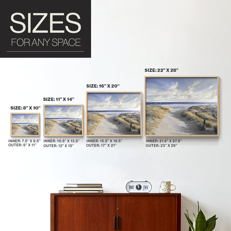 Aisle Marker -Framed Print - Restickable, Natural, 11" H x 14" W