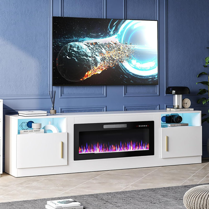 Meuble télé Modern White Fireplace