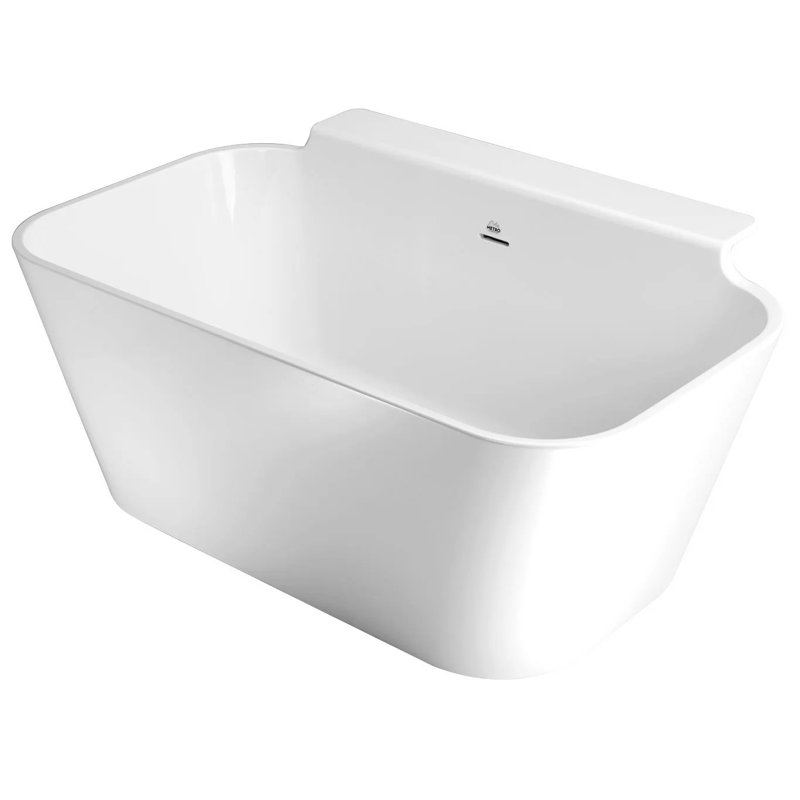 Richmond 57'' L Soaking Bathtub, Glossy White, Polished Chrome