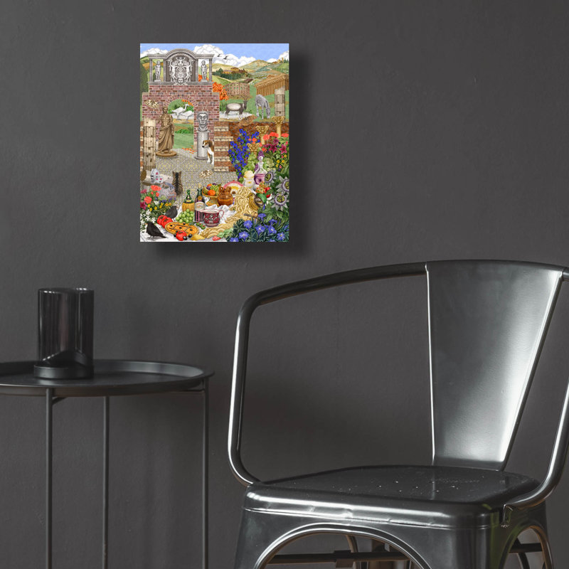 Art mural en verre épique «Italian Garden» par Gale Pitt, 12 po x 16 po, H 16 po x l 12 po