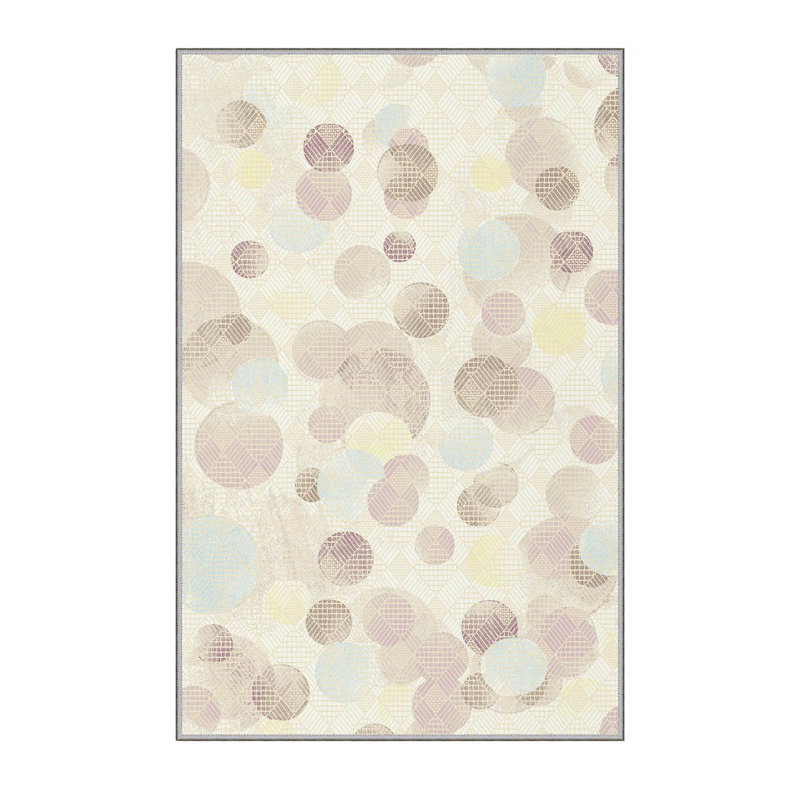 Tapis tissé élégant (3,9 x 4,0 pi), 100% polyester, hauteur des poils: 0,3 po | Antibactérien et antidérapant, impression numérique 3D | Lavable à la machine, parfait pour la décoration intérieure, le salon et la chambre à coucher