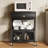 Coffee station, small microwave stand with drawer, movable farmhouse coffee station with table on wheels-709633897