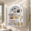 Armoire de rangement murale cintrée avec portes en verre trempé et tablette réglable-91227490