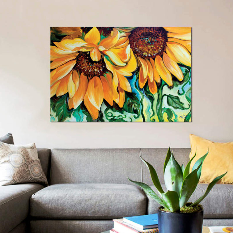 « the tournesol », reproduction sur toile, H 12 po x l 18 po x P 1,5 po