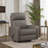Sery Swivel Glider Manual Reclining Chair, Pull Handle, Brown Leather-119907021
