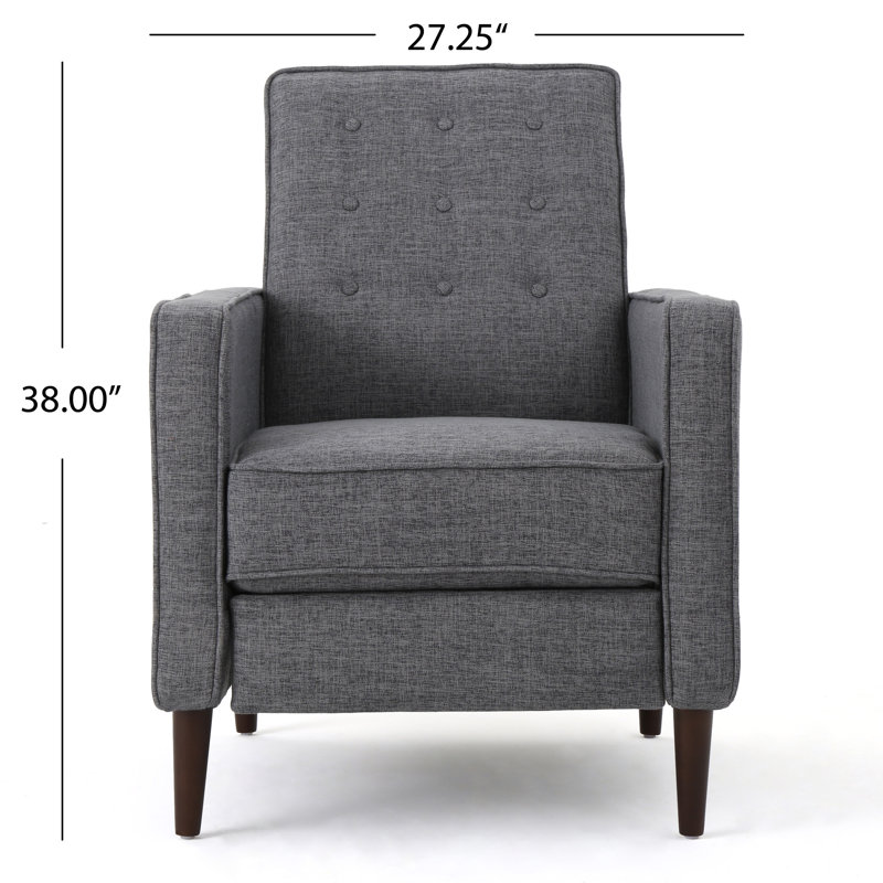 Upholstered Recliner, Gray 100% Polyester