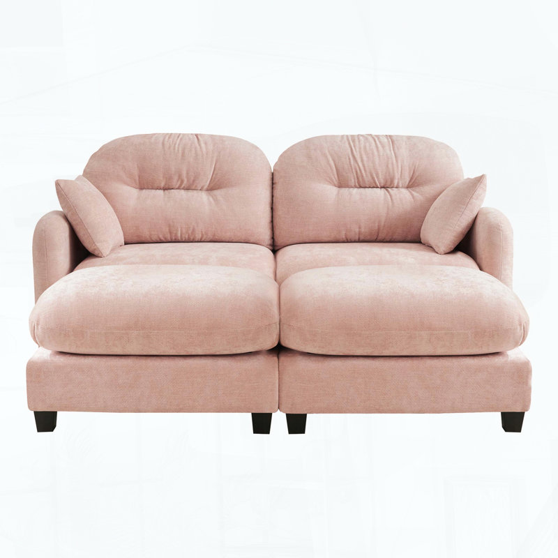 Canapé modulaire Cloud - Tissu en chenille avec coussins décoratifs, rose