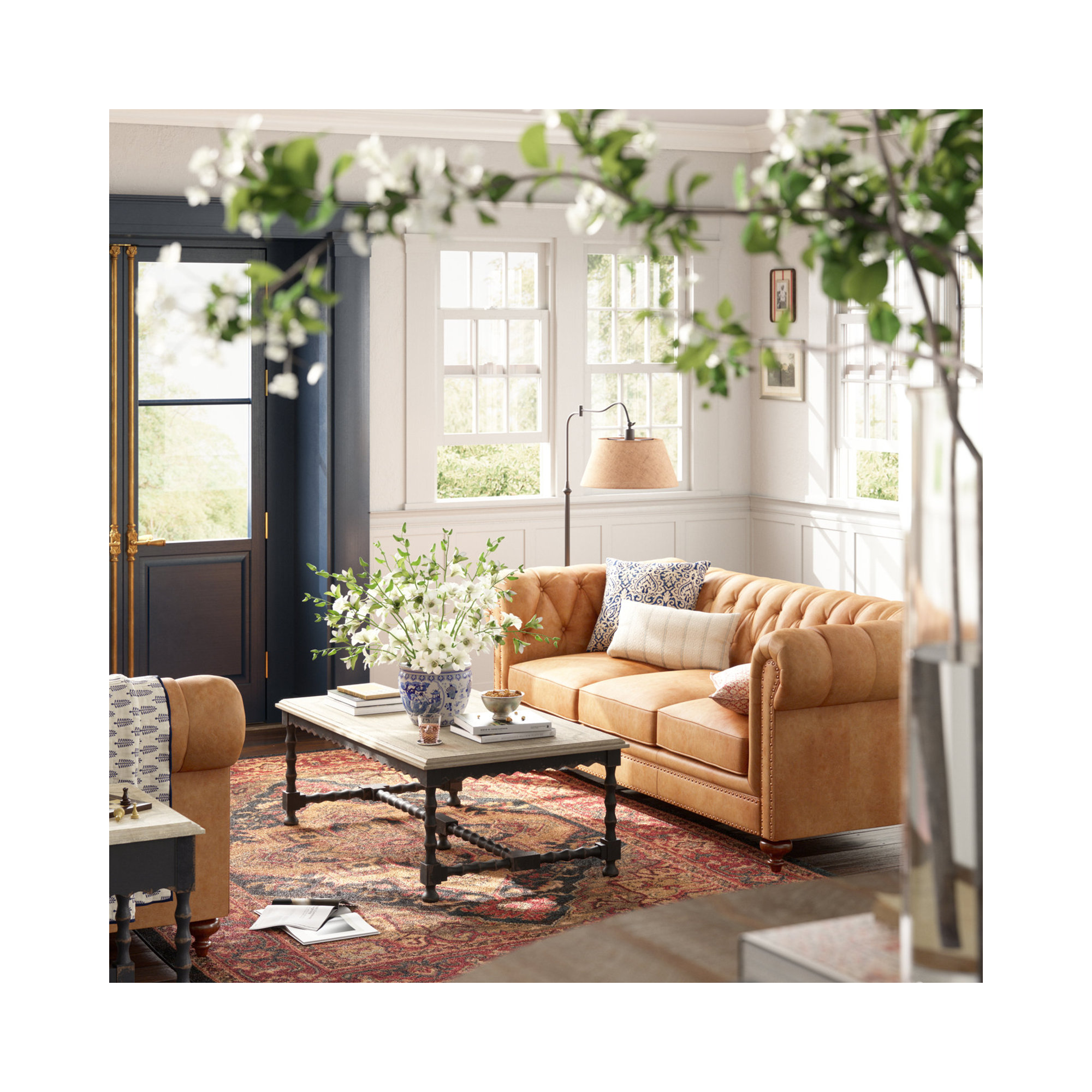 Theodora Dimmable Swing Arm Floor Lamp, 61" H x 17" W x 29" D, Khaki, Antique Bronze