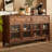 Walnut Sideboard with Large Storage and Glass Door