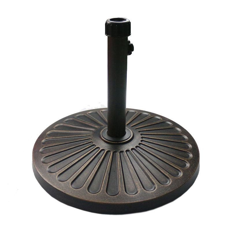 Base de parasol autoportante en résine de 18 po 30,2 lb Pontoise, bronze antique, s'adapte aux poteaux de 1,38 à 1,8 po pour parasol de patio