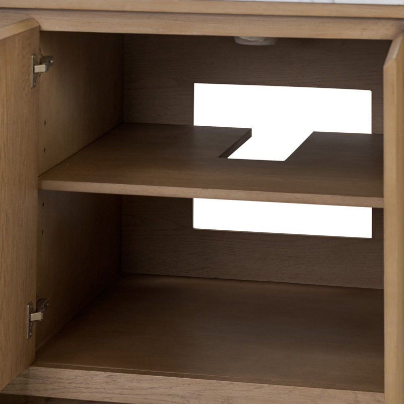 Everett Double Vanity-Satin Light Wash Oak, Satin Light Wash Oak Veneer