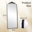 Miroir mural antique antique avec arche noire, 71 po x 30 po-826130028