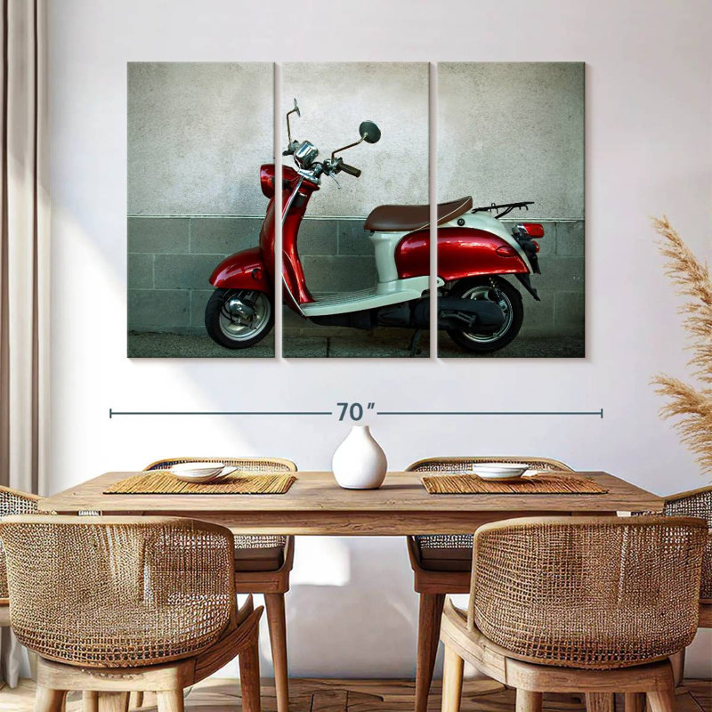 Parked Retro Scooter, 42" H x 65" W
