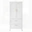 Grande armoire-penderie en métal avec 2 tiroirs, une tringle et une tablette pour un rangement polyvalent dans les chambres à coucher, les bureaux et plus encore.
