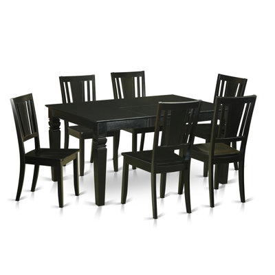 Locksley Butterfly Leaf Rubberwood Solid Wood Dining Set by Lark Manor
