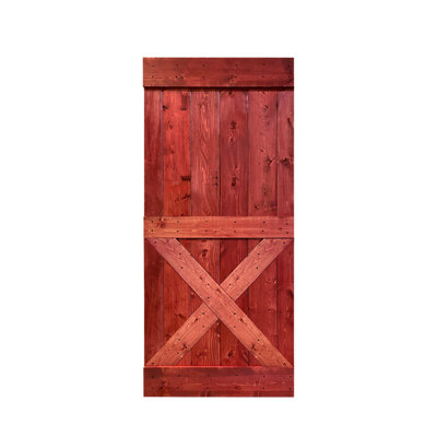 Panelled Wood Stained Distressed Mini X Series Diy Barn Door Without Installation Hardware Kit