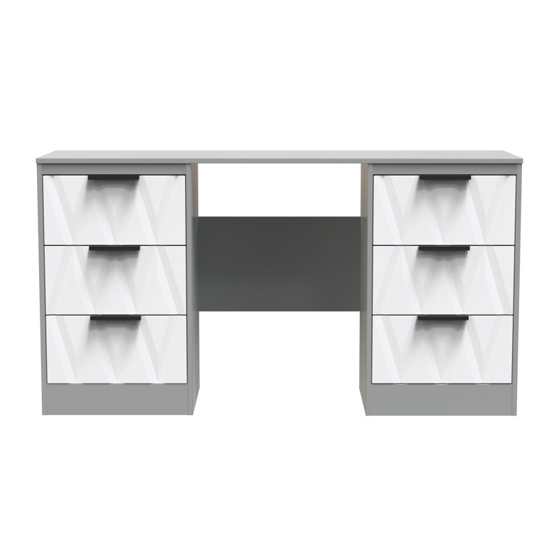 Besmir Dressing Table, White Matt/Dusk Grey