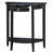 Ansi Transitional Half Moon Console Table with Bottom Shelf in Black