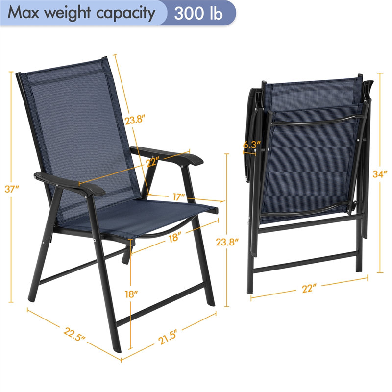 Fauteuil de patio pliant Jordin, Bleu