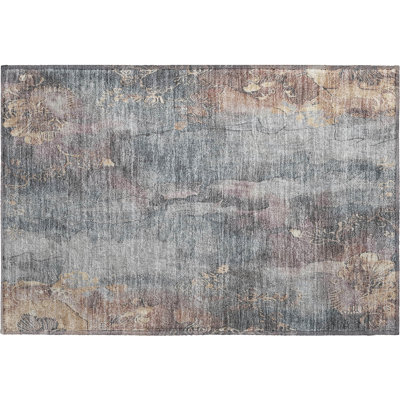 Premium Machine Washable Crestover AMF1869 Floral Rug