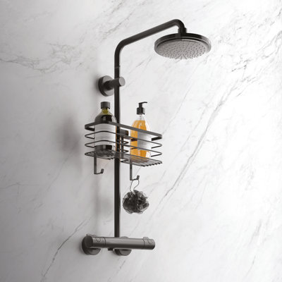 Origin LAVA storage basket for the shower rail