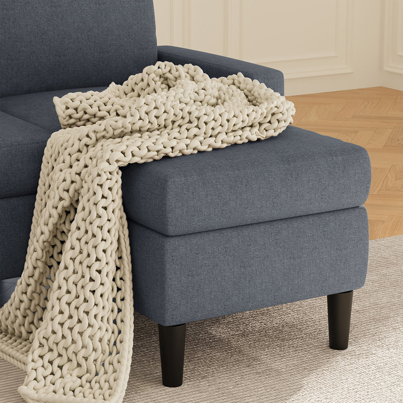 Canapé rembourré 73,6 po Suellen, Polyester gris foncé