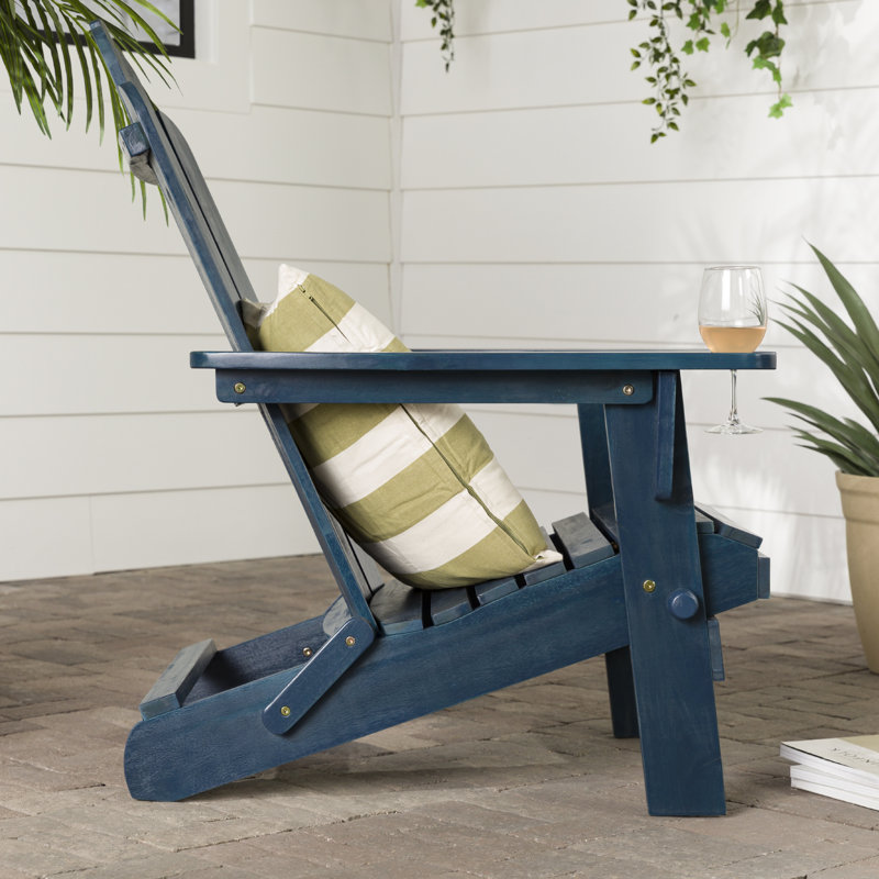 Blackwell Acacia Foldable Outdoor Adirondack Chair, Navy Wash