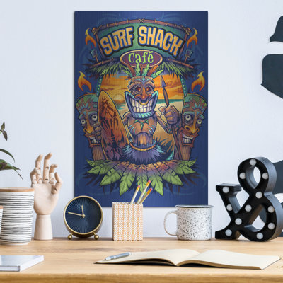 Bungalow Rose «Big Kahuna Tiki Man Licensing» par Flyland Designs, art mural en métal