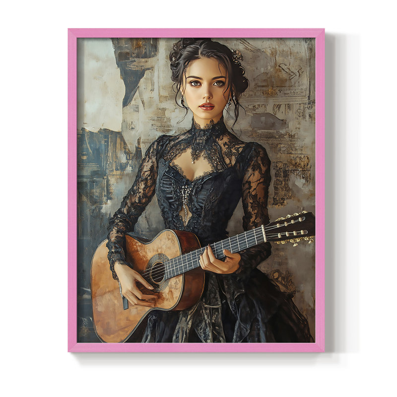 Reproduction encadrée WOMEN Series CCXIV - bois massif, Rose, H 21 po x l 17 po