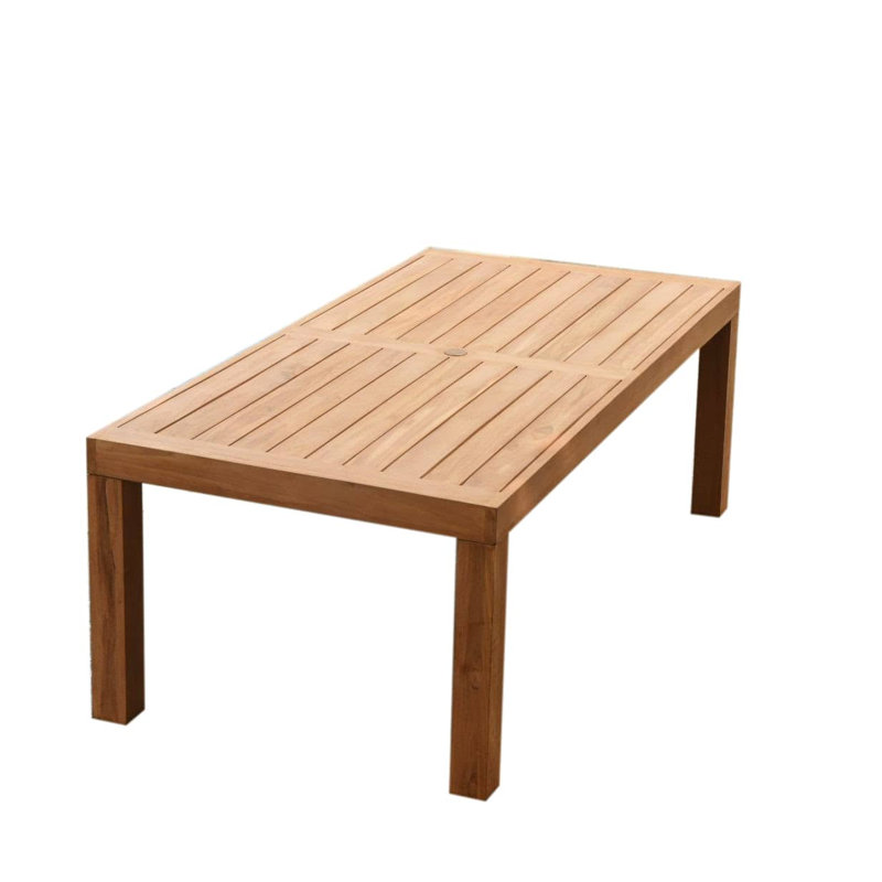 Doric 10 - Person Teak Wood Patio Dining Set with Rectangular Table, Set of 10