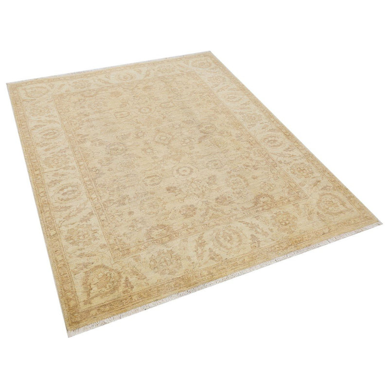 Jylène floral tissé à la main beige 100% laine oriental