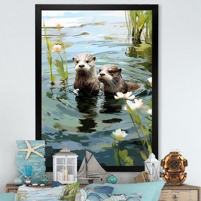 «Otters Playtime - Coastal Animal», art mural