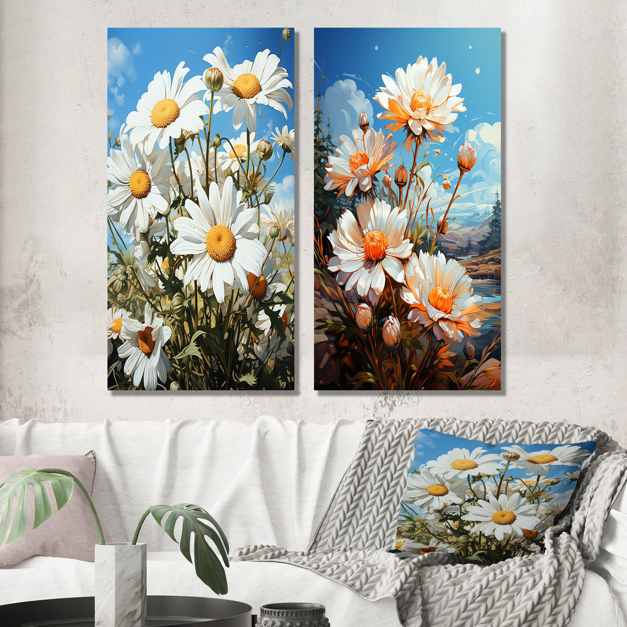Lark Manor™ White And Yellow Blooming Daisy Gardens I - Daisies Metal ...