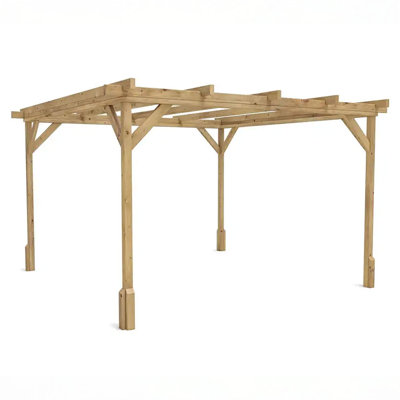 Dunster House Wooden Pergola Garden Plants Frame Utopia 3m x 3m (10' x 10')