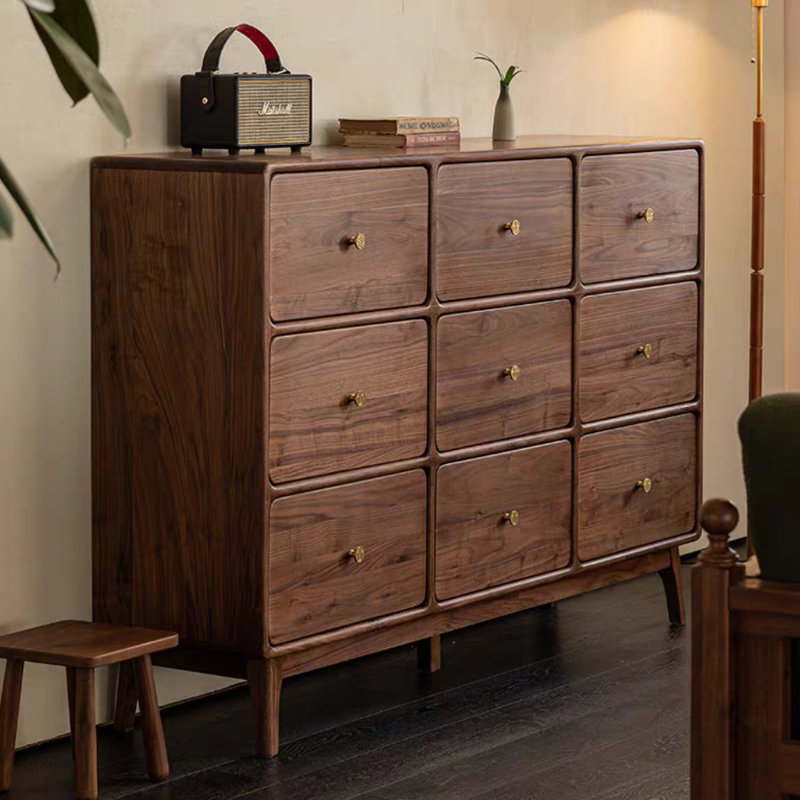 Commode d'appoint simple en noyer noir