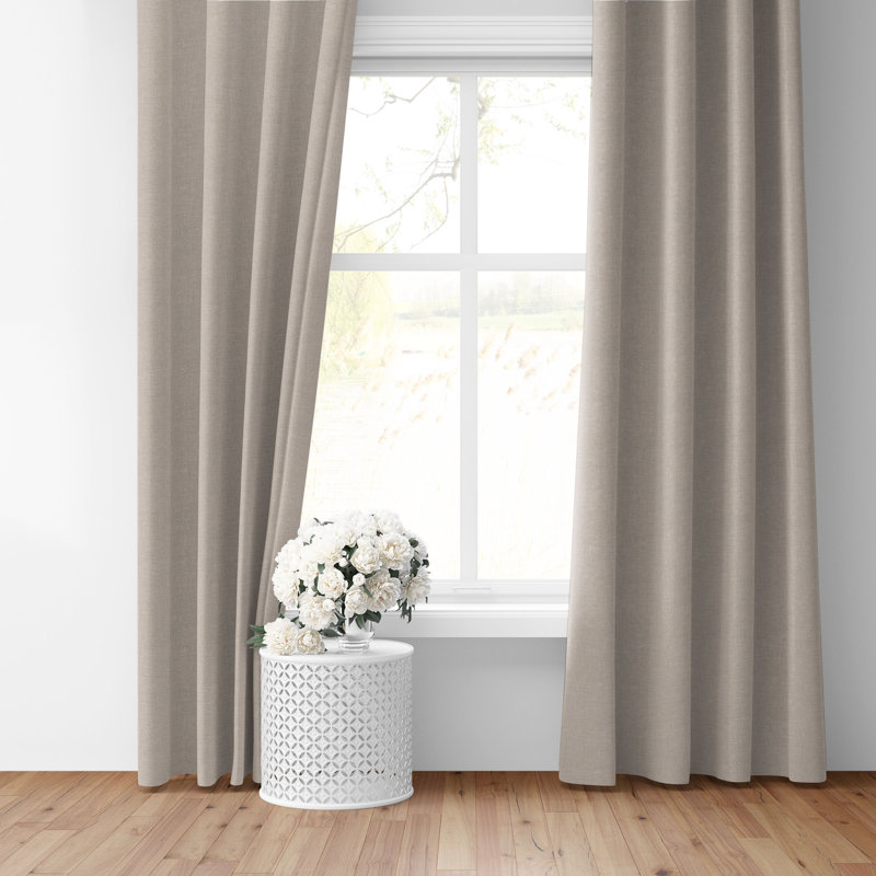 Ensemble de 2 rideaux en coton naturel avec œillets Shay, L 50 po x L 144 po