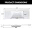 Lavabo de salle de bain simple rectangulaire en résine l 48 po x P 19,48 po avec trop-plein