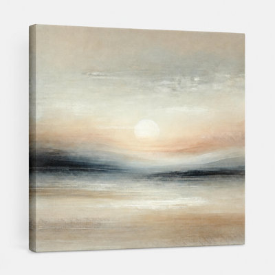 Tranquil Glow: Abstract Sunset Landscape Canvas Print