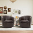 Fauteuil demi-tonneau pivotant en similicuir - aucun assemblage requis
